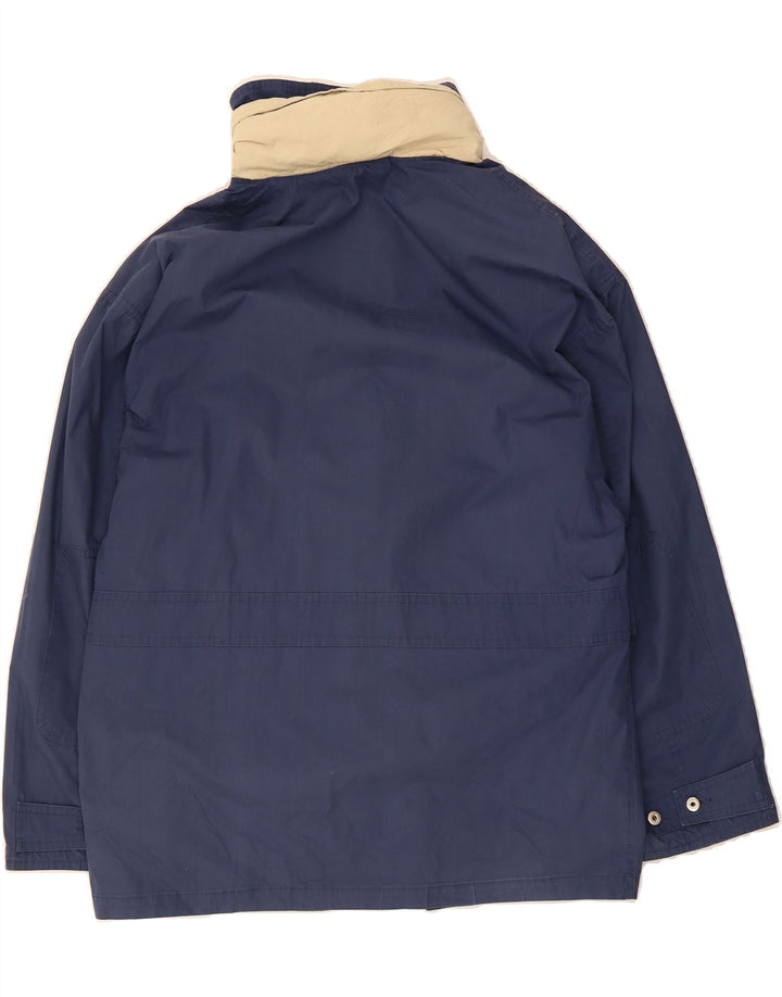 VINTAGE Mens Utility Jacket UK 38 Medium Navy Blue Polyester Vintage Vintage and Second-Hand Vintage from Messina Hembry 