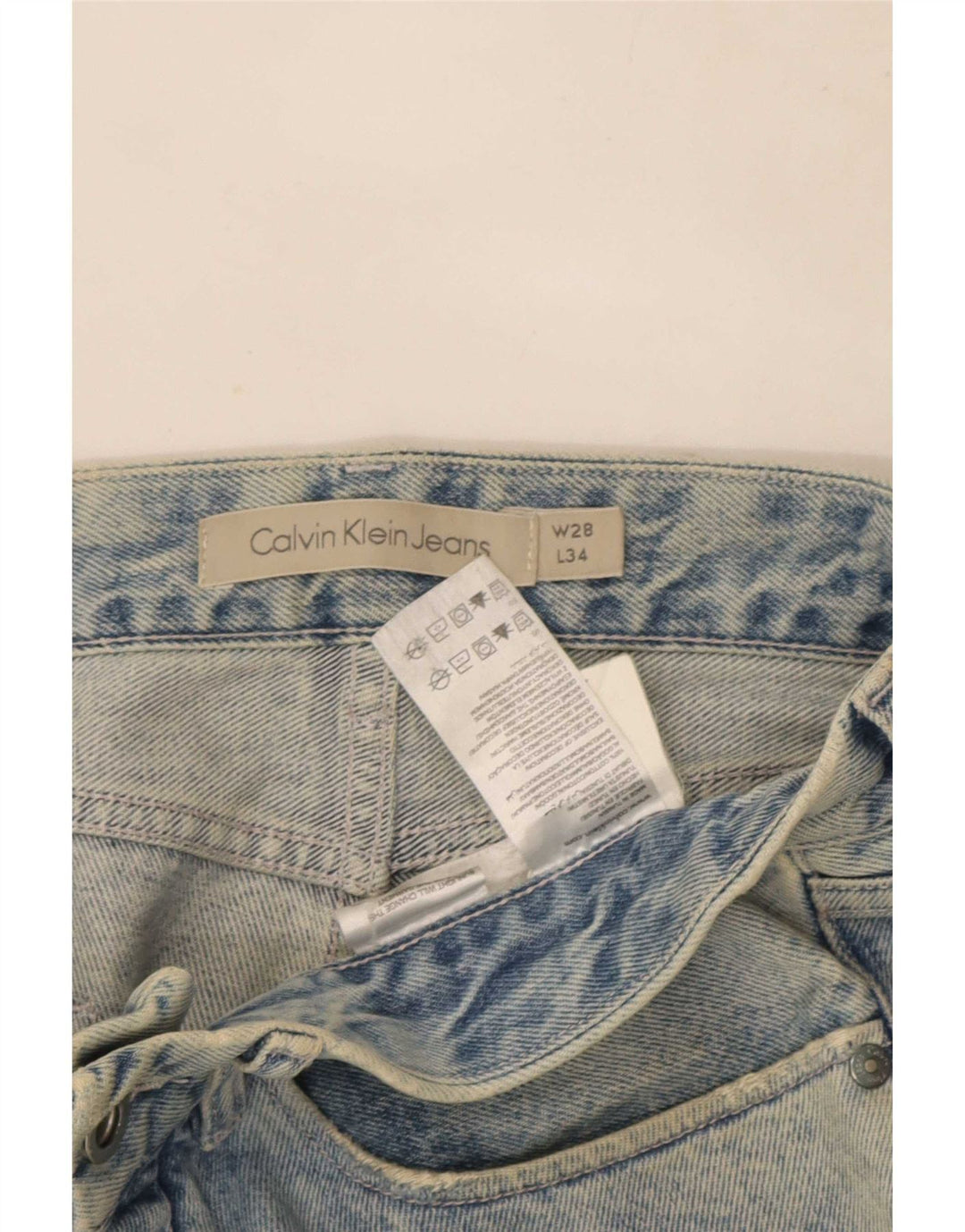 Calvin Klein Herre Slim Jeans W28 L34 Blå Bomuld