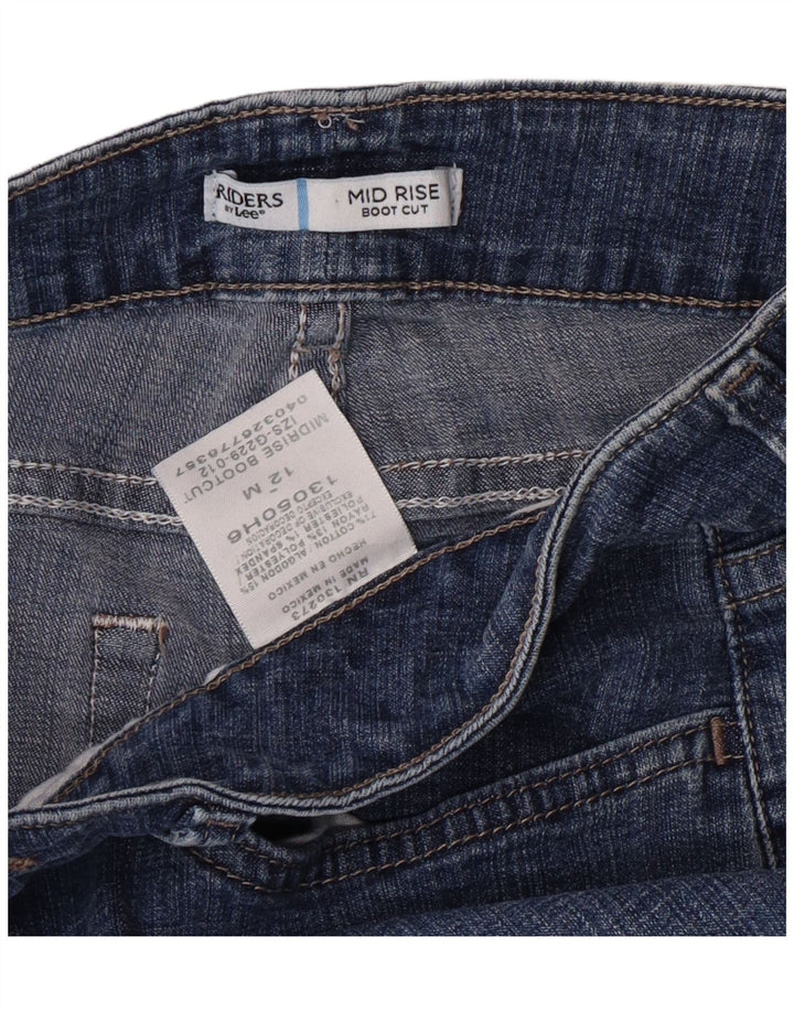 Lee Womens Riders Mid Rise Bootcut Jeans US 12 Large W34 L30 Blue Cotton