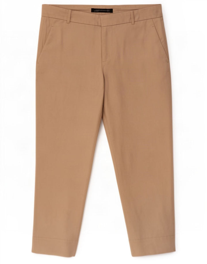 Zara Dame Slim Cropped Trousers Medium W28 L25 Beige