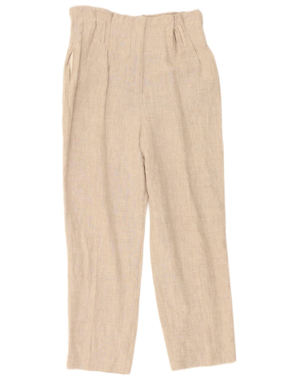 Zara Dame Pegged High Waist Chino Bukser Medium W30 L26 Beige Linned