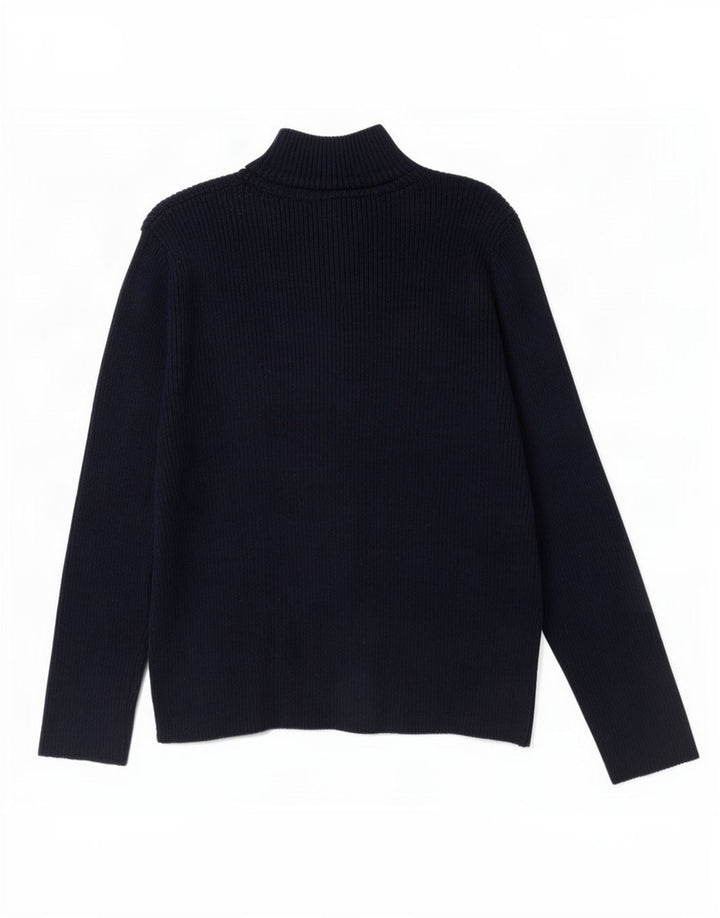Russell Athletic Womens Oversized Cardigan Sweater UK 10 Small Navy Blue