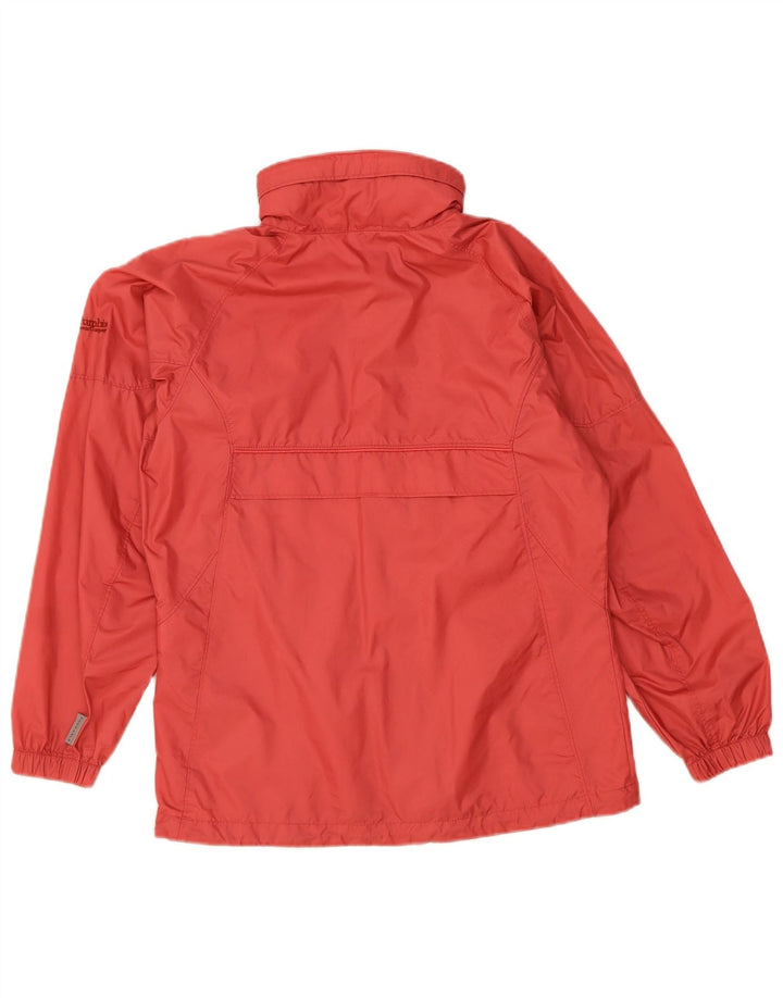 COLUMBIA Womens Oversized Hooded Rain Jacket UK 10 Small Red Nylon