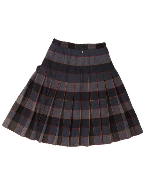 Vintage kvindekniv plisseret nederdel W26 lille marineblå plaid
