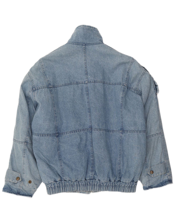 HEIN GERICKE Herre Loose Fit Military Denim Jacket UK 38 Medium Blue Bomuld