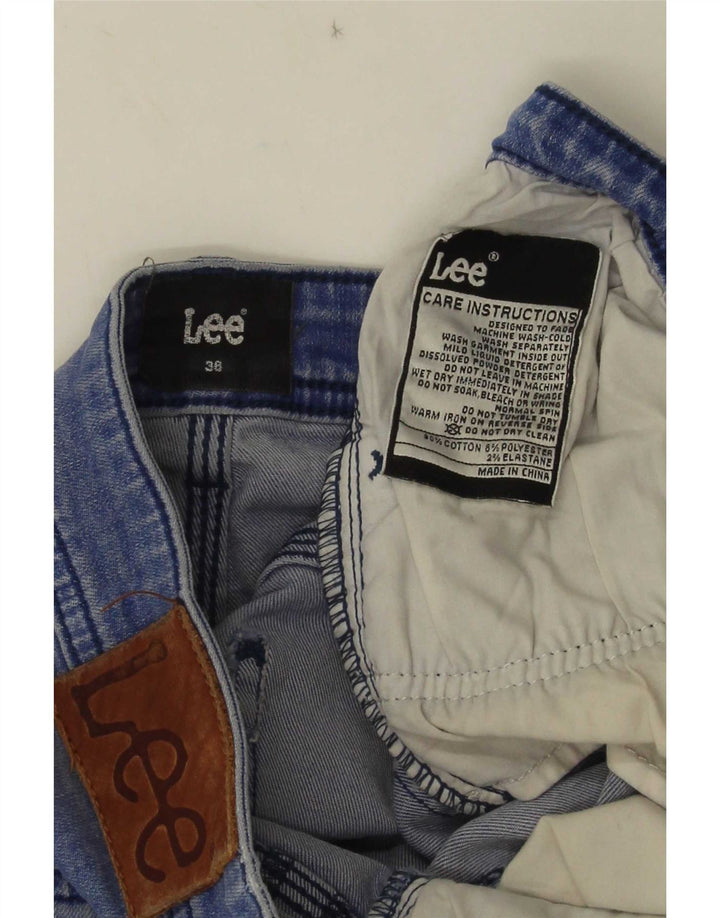 Lee Kvinders Distressed Skinny Jeans W36 L30 Blå Bomuld