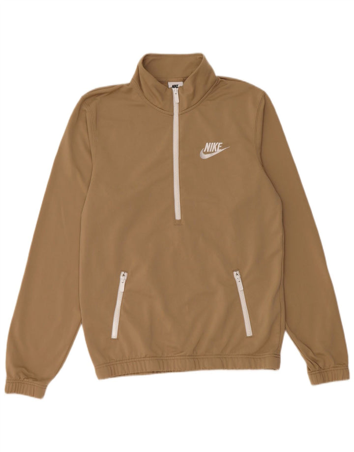 Nike Sweatshirt med lynlås til mænd, lille beige polyester