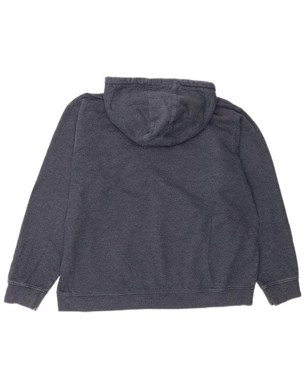 Animal Dame Grafisk Oversized Hoodie Jumper UK 16 Large Navy Blue Cotton