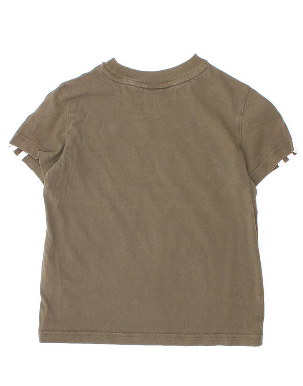 Adidas drenge grafisk t-shirt top 5-6 år Khaki Colourblock Bomuld