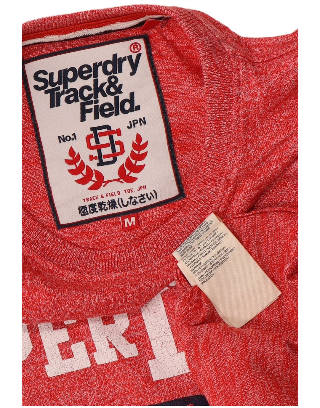 Superdry Grafisk T-shirt til mænd, medium rød bomuld