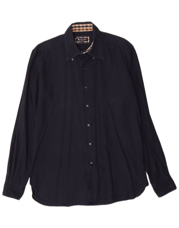 AQUASCUTUM Herreskjorte Str. 16 1/2 42 Stor Marineblå Bomuld