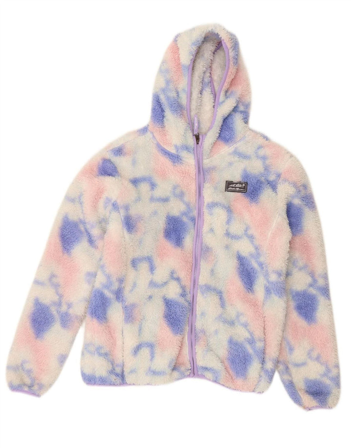 EDDIE BAUER Girls Fleece Jacket 14-15 Years Large Multicoloured Tie Dye