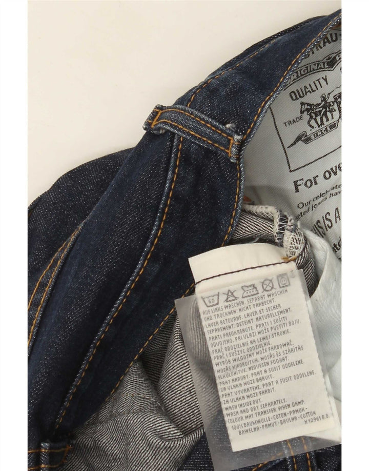 Levi's Dame Distressed Straight Jeans W29 L34 Marineblå Bomuld