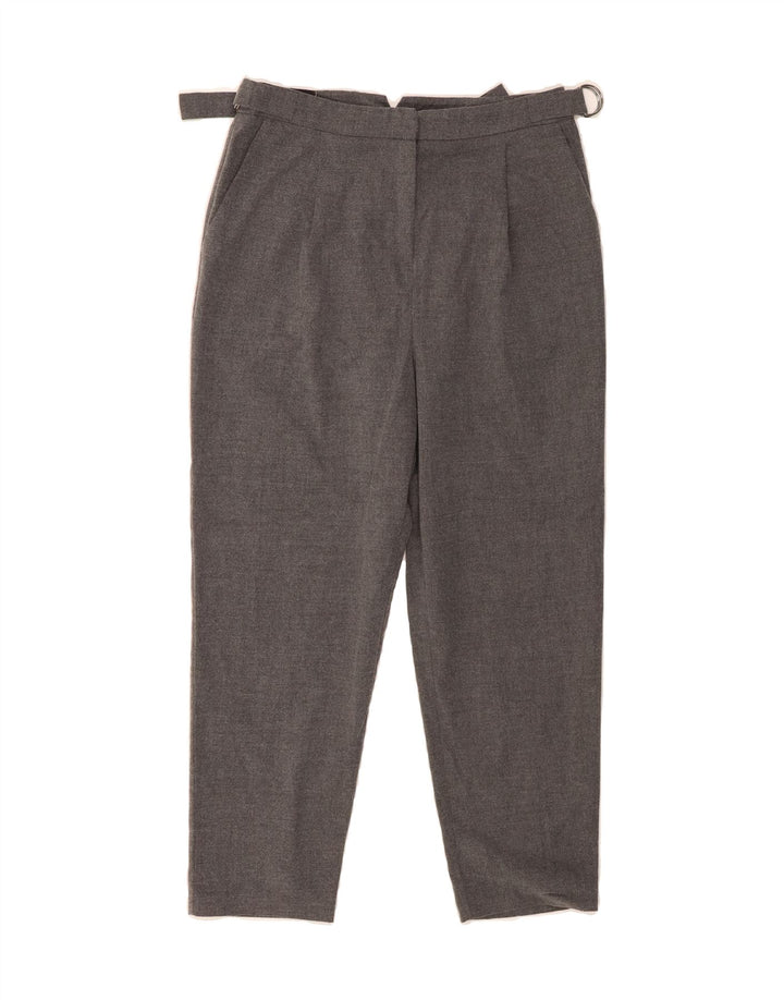 TOPSHOP Womens Pegged Cropped Trousers UK 10 Small  W28 L24 Grey Polyester Vintage Topshop and Second-Hand Topshop from Messina Hembry 