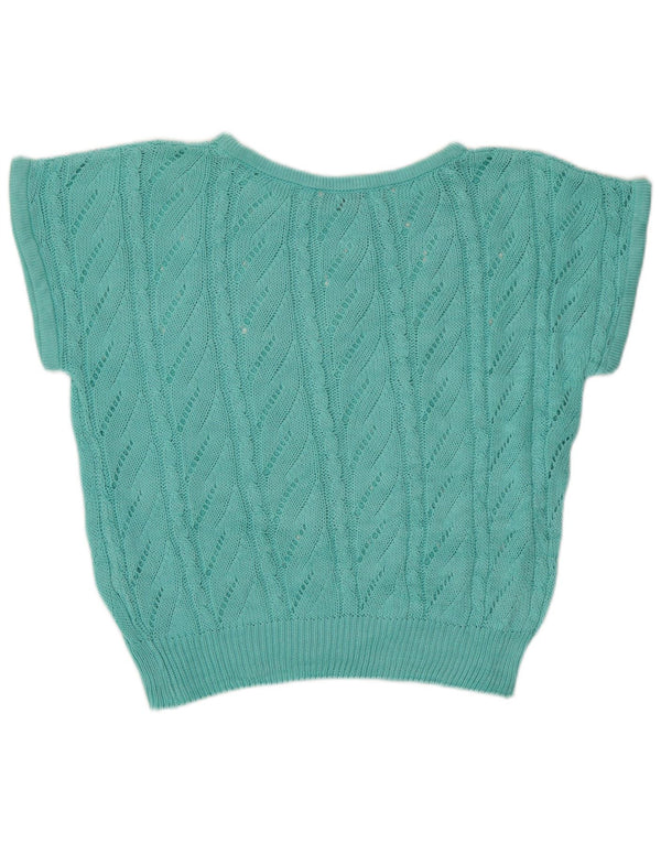 Marronetto Dame Kortærmet Boat Neck Jumper Sweater UK 16 Large Blue