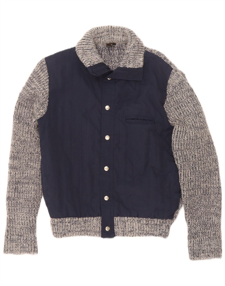 Mark Astor Herre Cardigan Sweater Lille Navy Blue Flecked Polyacrylic