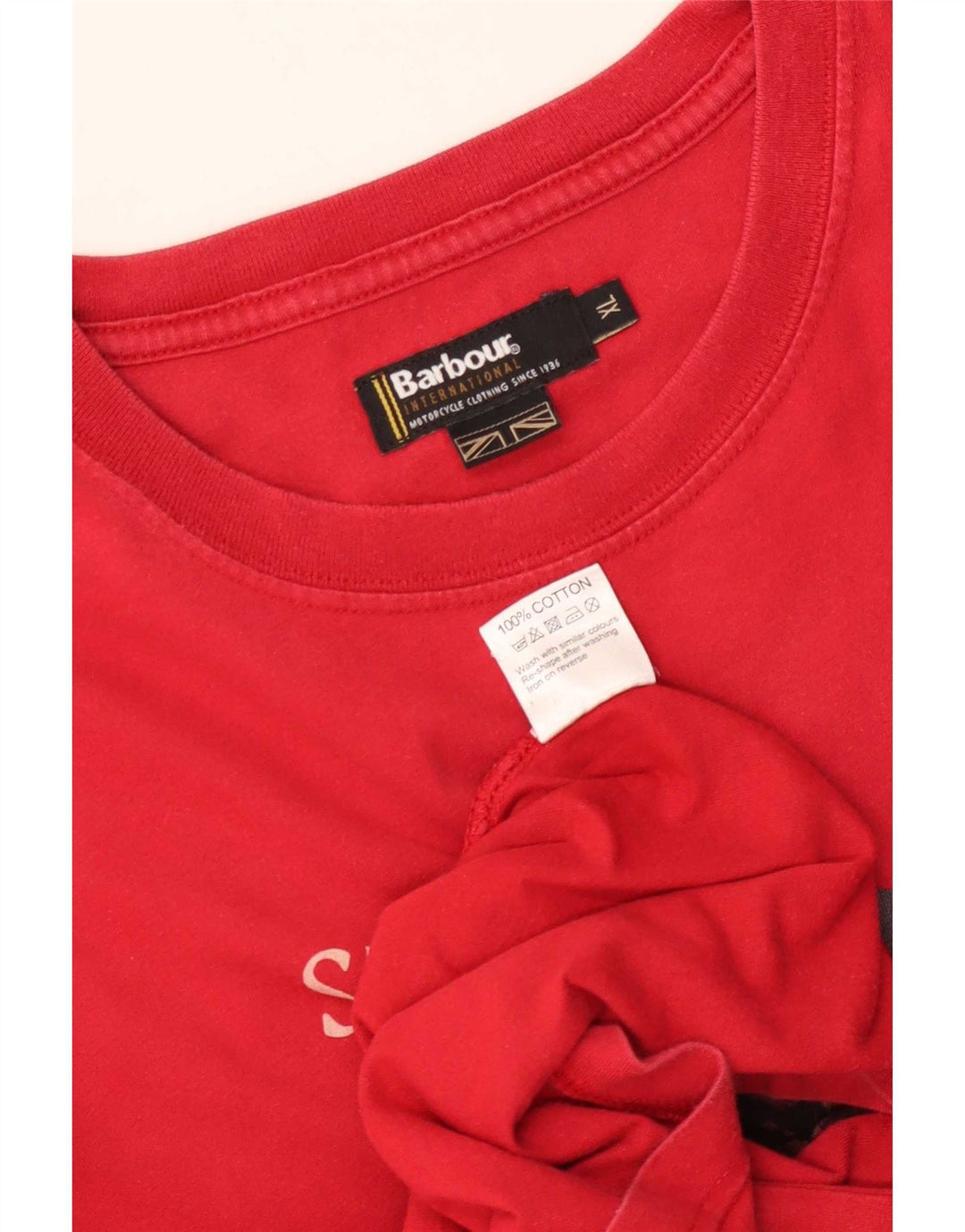 Barbour Herre Grafisk T-Shirt Top XL Rød Bomuld