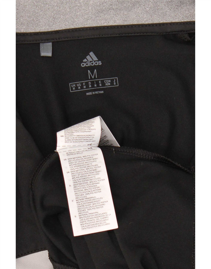Adidas Pullover med lynlås til mænd til mænd Træningsdragt Top Medium Sort Colourblock