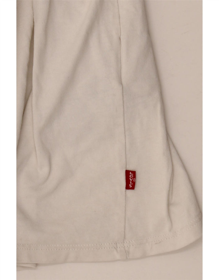 LEVI'S Dame Grafisk T-Shirt Top UK 20 2XL Hvid