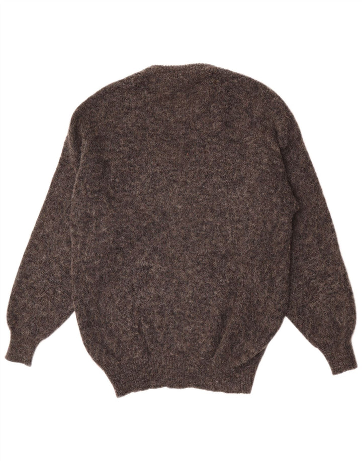 Vintage herre rund hals sweater medium grå Argyle/diamant