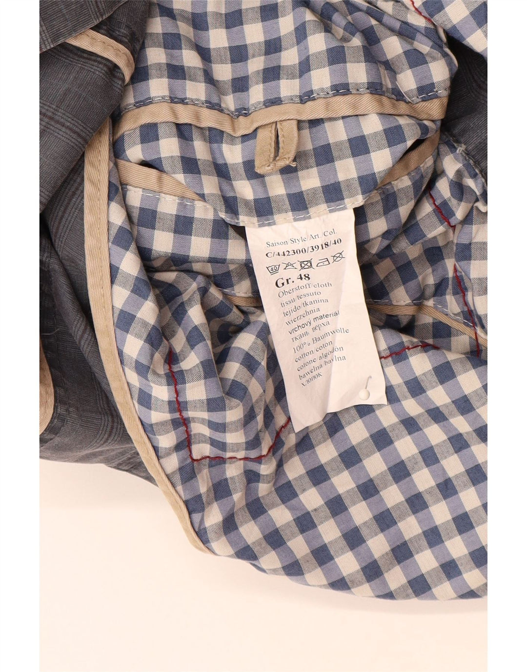 CAMEL ACTIVE Herre 2-knaps blazerjakke IT 48 Mellemblå ternet bomuld