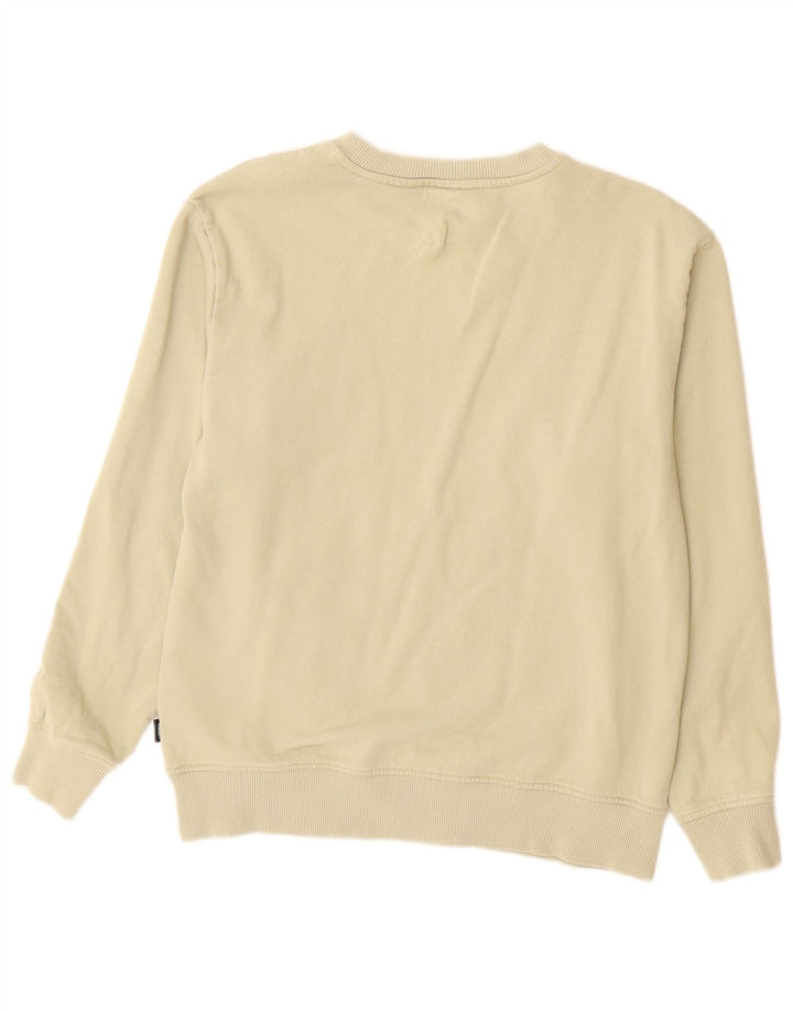 VANS Dame Sweatshirt Jumper UK 10 Small Beige Bomuld