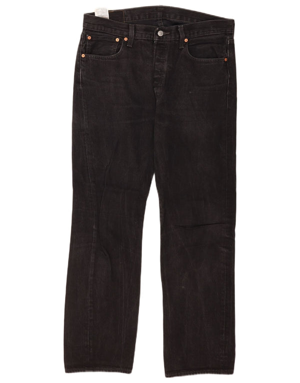 Levi's Herre 501 lige jeans W34 L32 sort bomuld