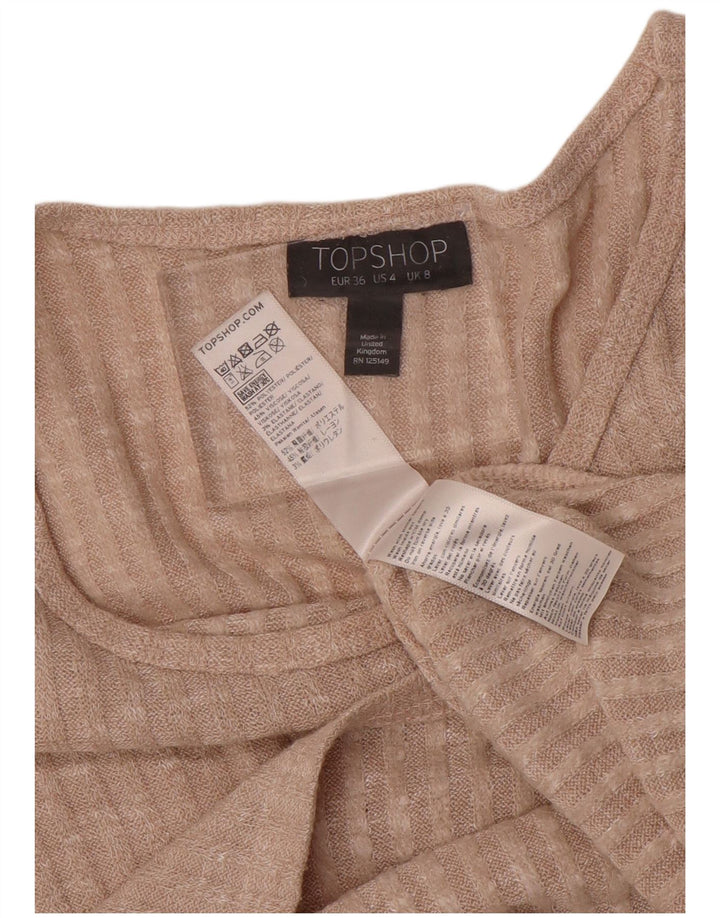 Topshop Womens Crop Oversized Top Langærmet UK 8 Small Beige