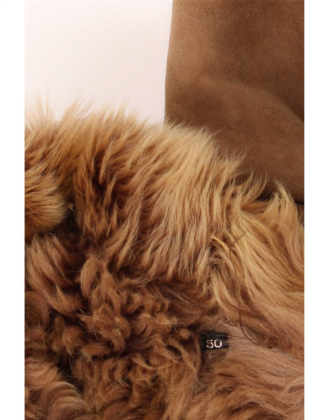 Vintage Dame Loose Fit Shearling Jacket IT 50 XL Brun Klassisk
