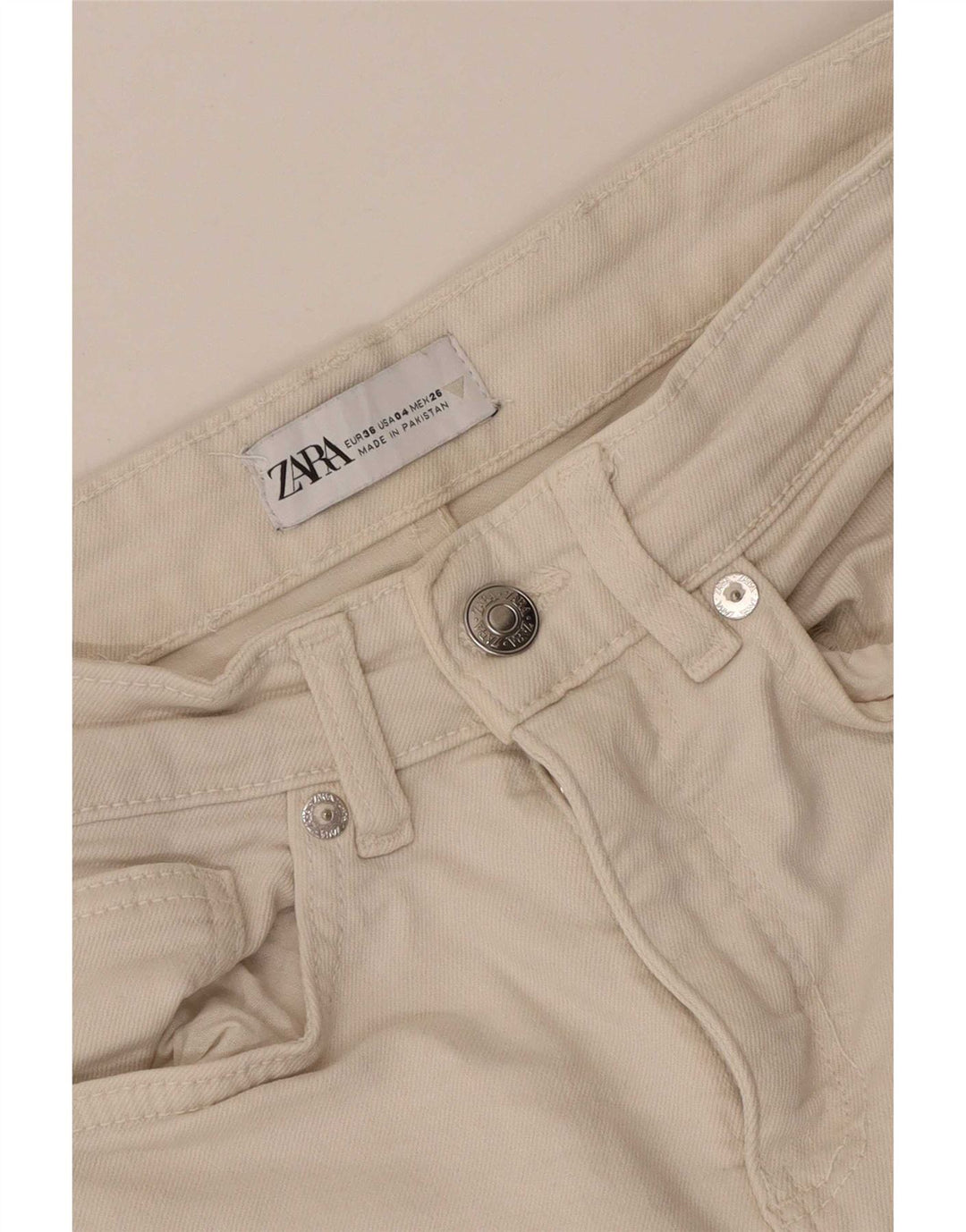 Zara Herre Flared Jeans EU 36 XS W26 L25 Hvid