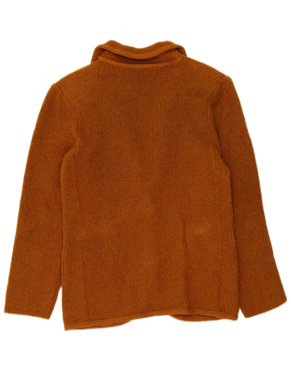 Vintage damestrikket 2-knaps blazerjakke UK 14 medium brun