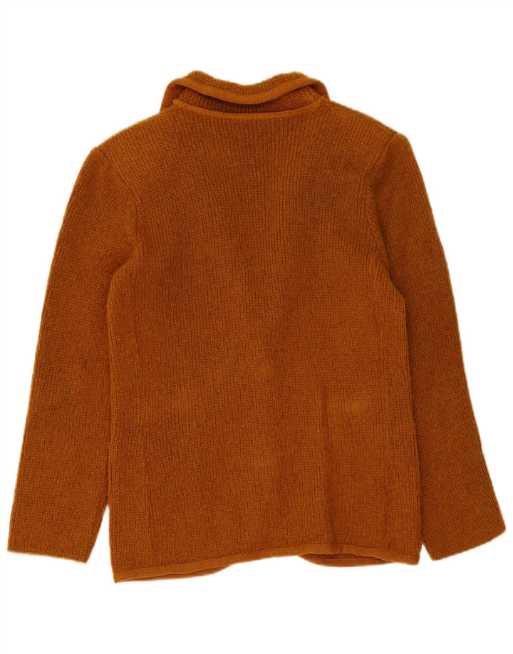 Vintage damestrikket 2-knaps blazerjakke UK 14 medium brun