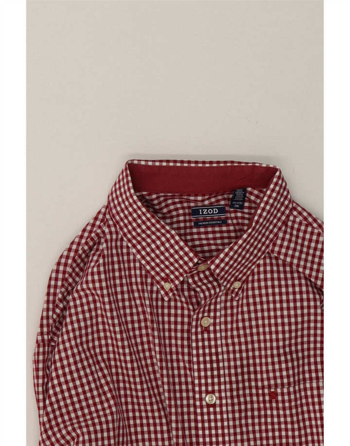 IZOD Mens Shirt 2XL Red Gingham Cotton Vintage Izod and Second-Hand Izod from Messina Hembry 