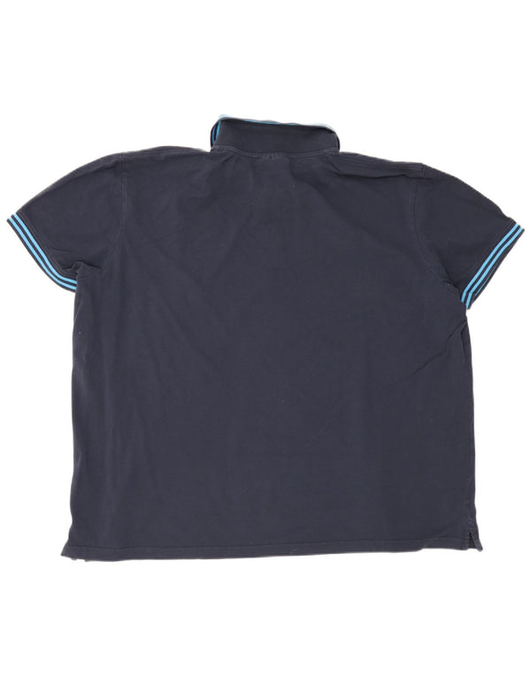 Kappa herre poloskjorte 4XL marineblå stribet bomuld