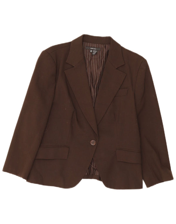 Zara Dame 1-knaps blazerjakke EU 44 XL Brun Polyester