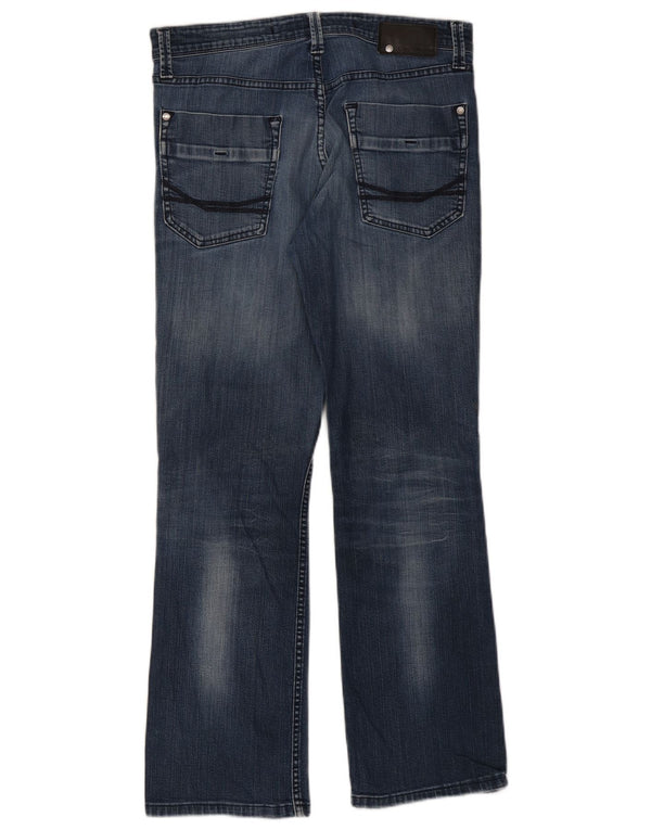 Calvin Klein Womens Distressed Bootcut Jeans W33 L29 Blue Cotton