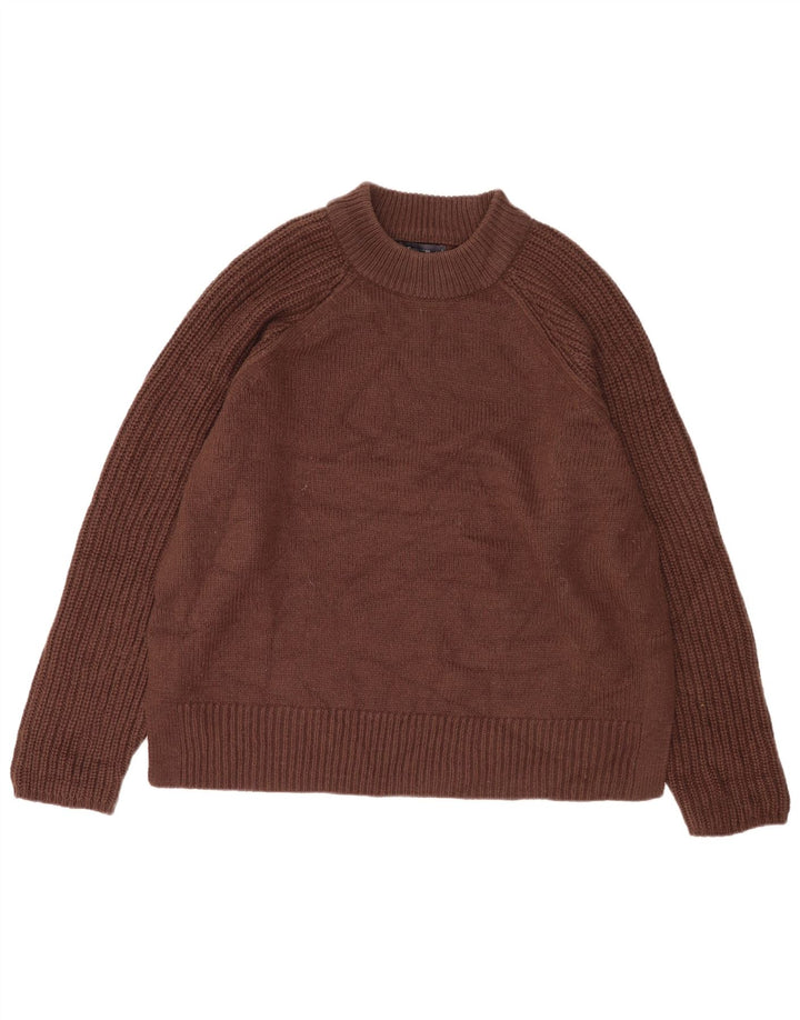 Marks & Spencer Herre Turtle Neck Jumper Sweater Stor Brun Akryl