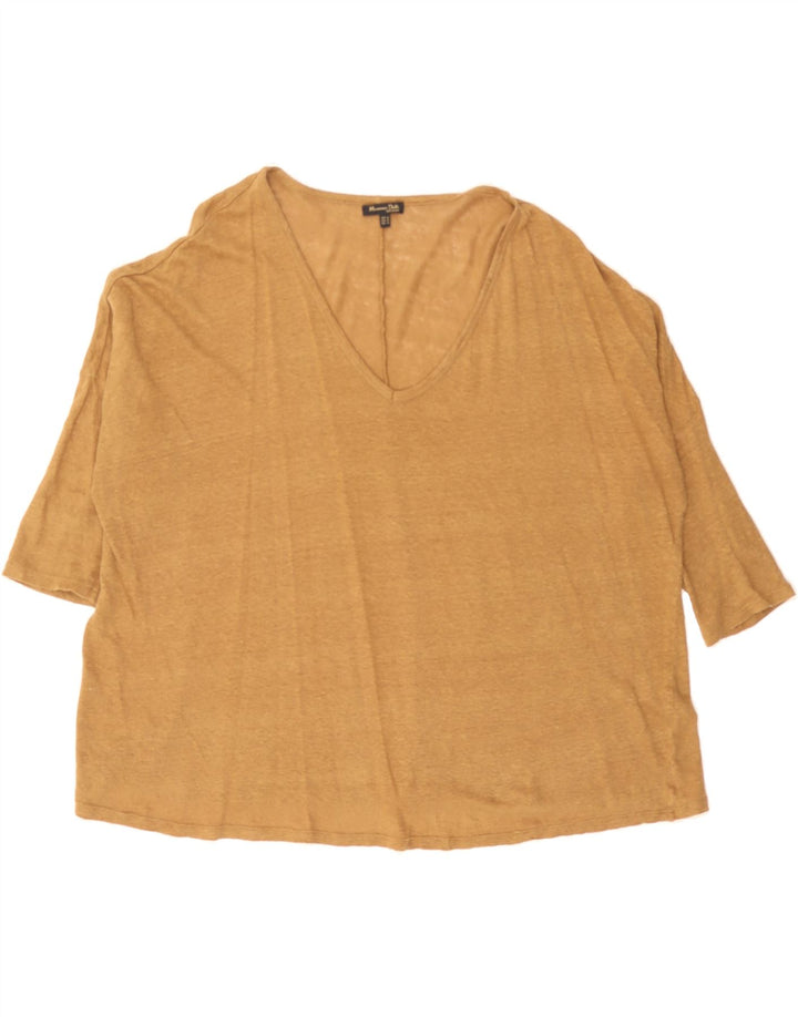 MASSIMO DUTTI Womens Oversized T-Shirt Top UK 14 Medium Beige Vintage Massimo Dutti and Second-Hand Massimo Dutti from Messina Hembry 