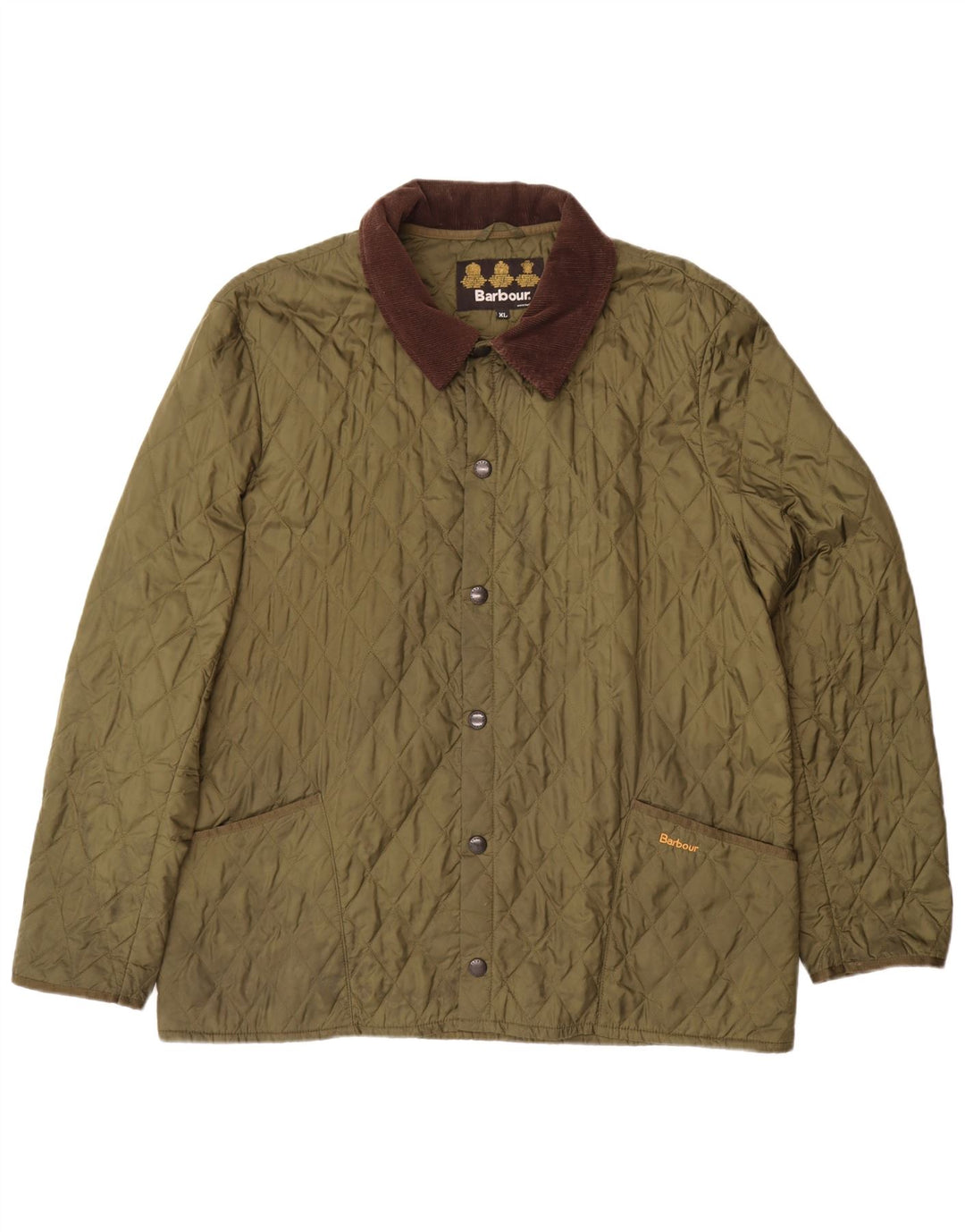 Barbour Herre quiltet jakke UK 42 XL Khaki Colourblock