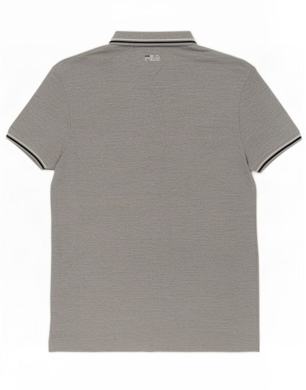 Fila Herre kortærmet Regular Fit Polo Shirt UK 42 Stor Grå Bomuld