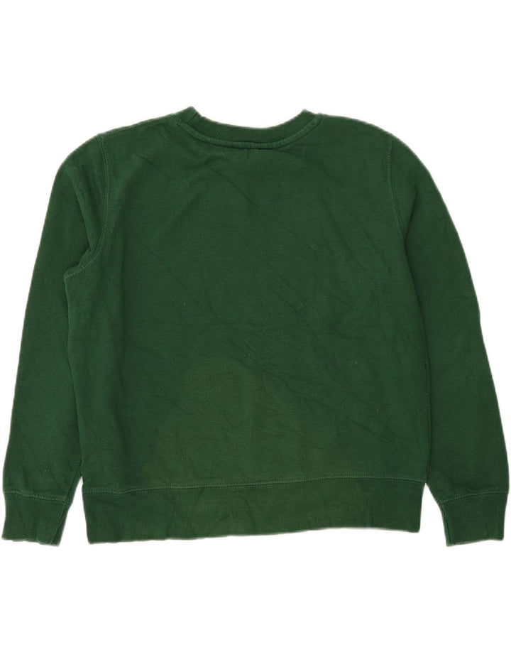 Zara Dame Sweatshirt Jumper UK 16 Stor Grøn Bomuld