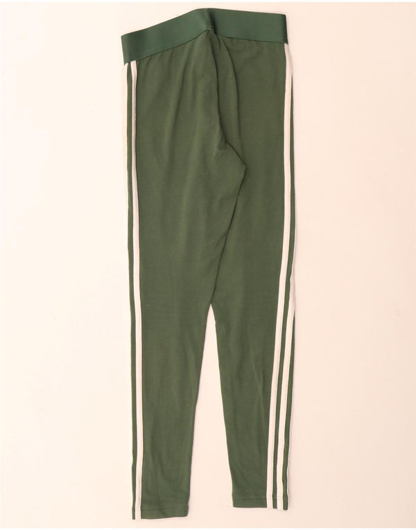 Adidas Womens Leggings UK 8/10 Small Green Bomuld