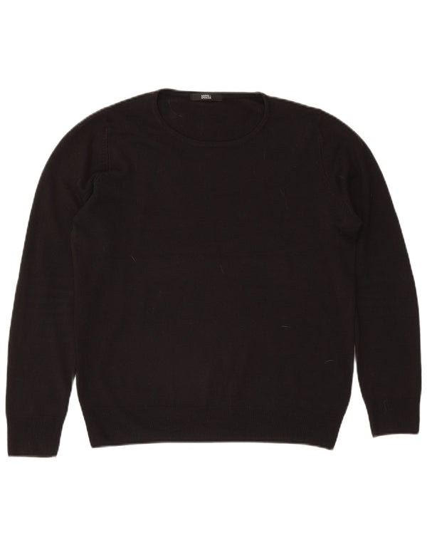 Marks & Spencer Dame Boat Neck Jumper Sweater UK 12 Medium Sort Akryl