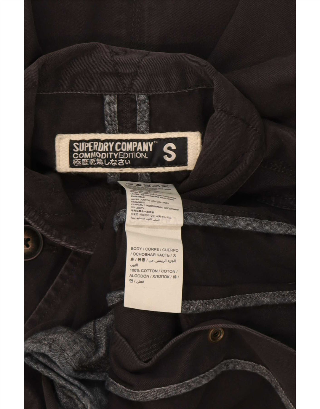 Superdry Parkajakke til mænd UK 36 Lille sort bomuld