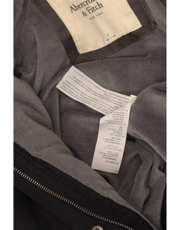 Abercrombie & Fitch Polstret hættejakke til kvinder UK 10 Lille sort polyester