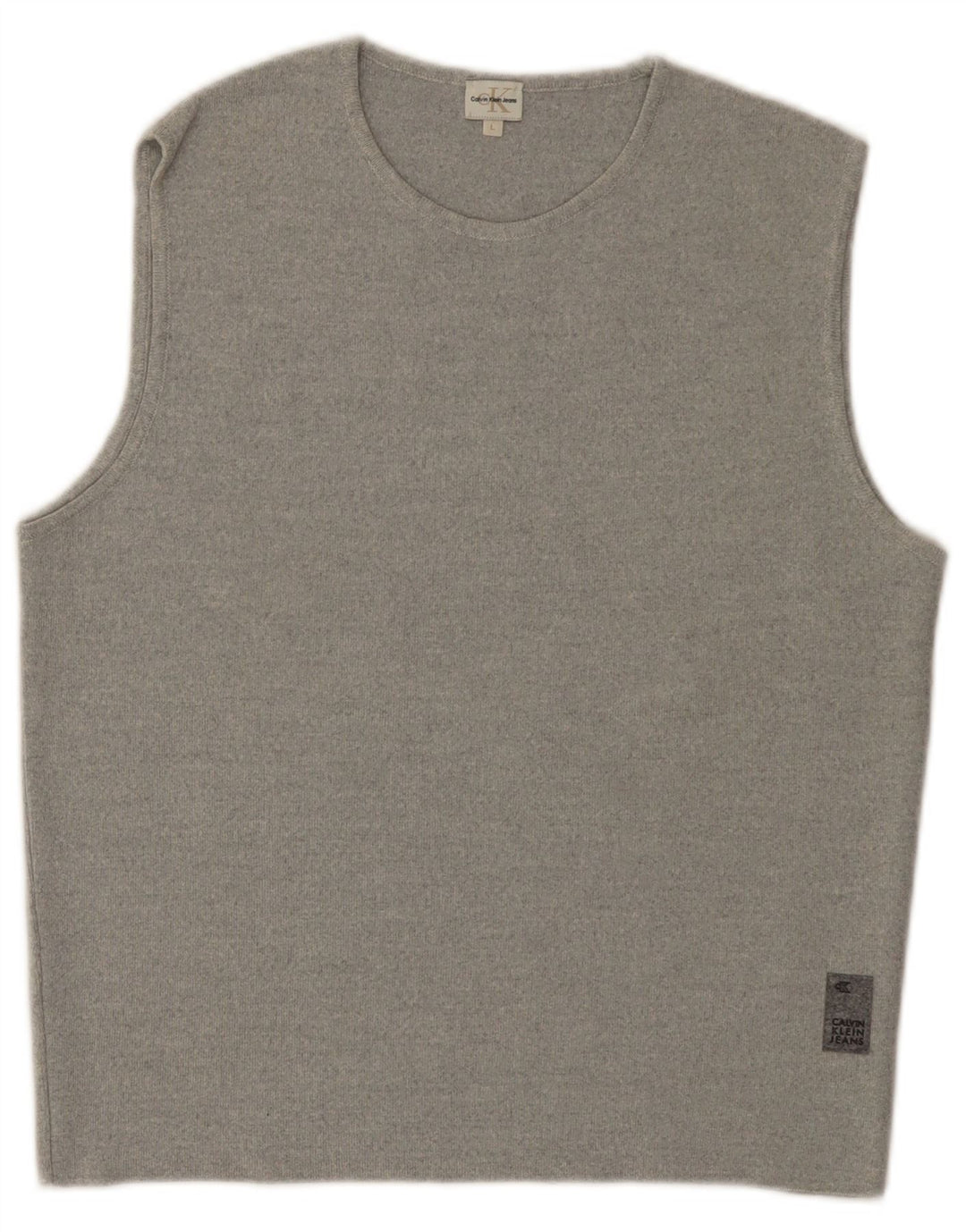 CALVIN KLEIN JEANS Dame Vest Tank Top UK 14 Stor Grå Uld