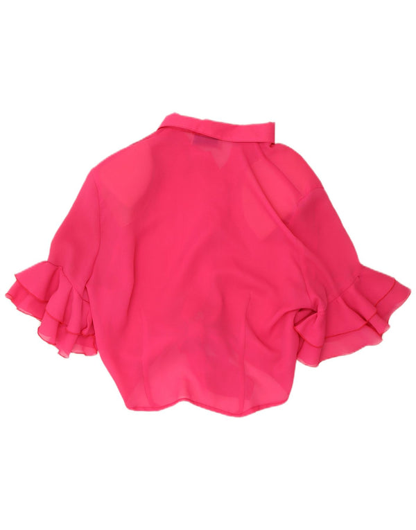 ACCORDO Kortærmet skjortebluse til kvinder UK 12 Medium Pink Polyester