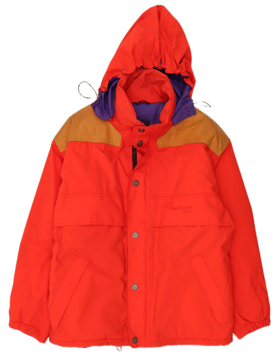 Anzi Besson Herre Hætte Skijakke IT 52 Stor Rød Colourblock Polyester