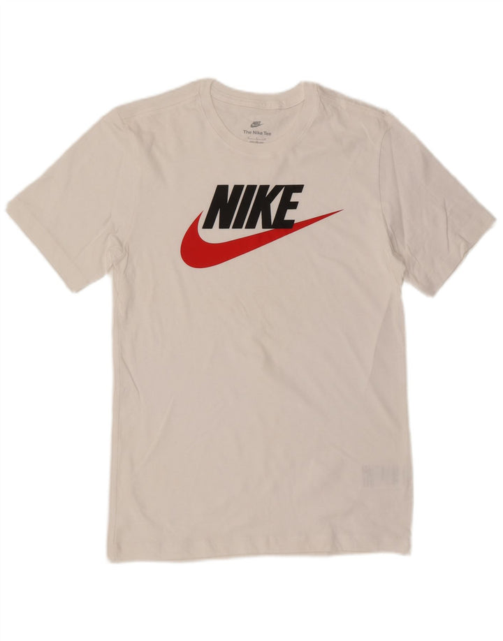 Nike grafisk T-shirt top til mænd, lille hvid bomuld