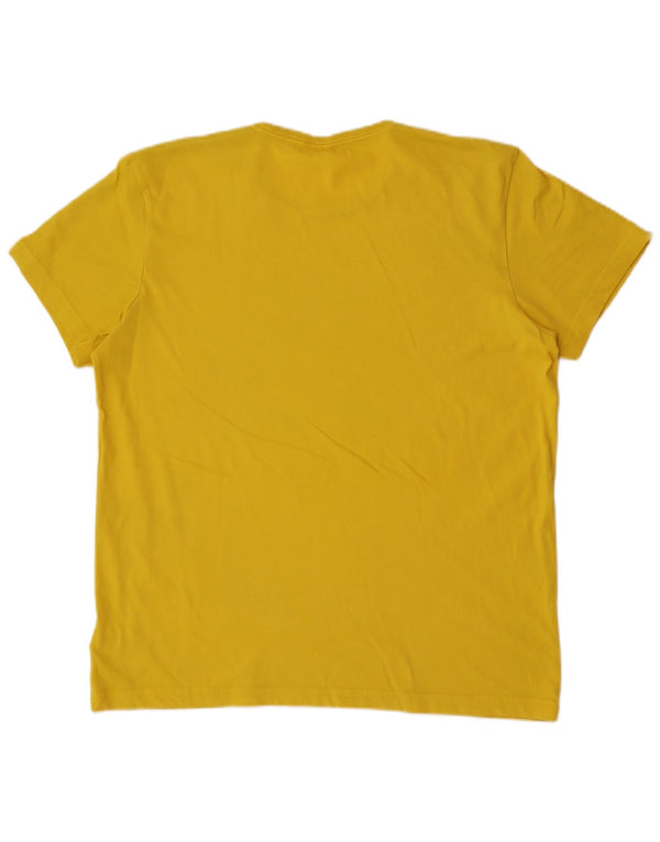 Adidas Mens Graphic T-Shirt Top Large Yellow Cotton